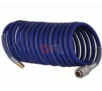 TUBI TUBO A SPIRALE IN NYLON CON RACCORDI PER ARIA COMPRESSA 8x10 - mt. 10 BLU