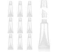 Tubi vuoti per lucidalabbra da 10 pezzi, tubi per balsamo per labbra ricaricabili da 10 ml, contenitori trasparenti per lucidalabbra a tenuta stagna, balsamo riutilizzabile per crema per gli occhi.
