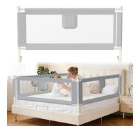 Tubiaz 150CM Barriera per letto, Barriera pieghevole per letto per bambini, Protezione per letto per bambini per prevenire le cadute, Barriera per bambini piccoli, Facile da montare, Grigio