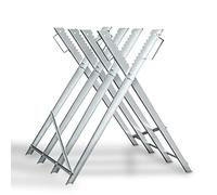 Tubiaz Cavalletto Taglialegna, Cavalletto per sega per legno in metallo, Pieghevole, per motoseghe o seghe a mano, Zincato portata 150 kg, 81 x 80 x 80 cm argento