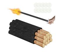 Tubiaz Fiacce di cera, tempo di combustione: 100 minuti, 10 pezzi, con protezione per le mani, torce da giardino, per escursioni notturne, falò, fuochi d'artificio per esterni