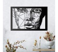 Tubibu Scultura da parete metallica, decorazione da parete, decorazione per casa, soggiorno, camera da letto, viso da donna (61L x 40.6 cm)