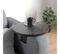 Tubibu Vassoio da divano per braccioli, vassoio regolabile con portabevande, design speciale con pratico supporto in metallo, ripiano per set di sedili, diametro 35 cm (2, colore nero)