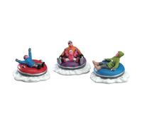 Lemax Set 3 personaggi Tubing Family per villaggio di Natale poliresina 6,9x5x6,7 cm