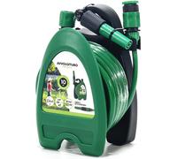 Tubo 10 mt con avvolgipompa per annaffiare piante giardino lancia getto regolabi