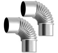 Tubo A Gomito 2 Pezzi 90 Gradi 2,36pollici/60mm Camino Canna Fumaria In Acciaio Inossidabile for Stufa A Legna Da Campeggio All'aperto, Camino, Tubo Di Scarico Dello Scaldabagno