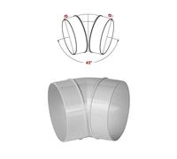 Tubo a gomito 45 gradi 100 mm tubo tondo curvo, connettore per sistemi di ventilazione, connettore, adattatore accoppiatore KO100-23/45