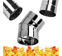 Tubo a Gomito a 45° in Acciaio Inossidabile INOX - Curva a 45 Gradi per Canna Fumaria - per Camino Stufe - per Liner Condotto Tuba Stufa - per Camino Fumo Acido di Scarico - Diametro 100mm - Ø 100 mm