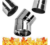Tubo a Gomito a 45° in Acciaio Inossidabile INOX - Curva a 45 Gradi per Canna Fumaria - per Camino Stufe - per Liner Condotto Tuba Stufa - per Camino Fumo Acido di Scarico - Diametro 180mm - Ø 180 mm