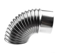 Tubo a gomito a 90°, Ø 50-100 mm, in acciaio alluminato a caldo (FAL), tubo per canna fumaria resistente al calore per stufe, tubo del camino a gomito in acciaio inossidabile (100 mm)