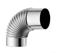 Tubo a gomito a 90°, Ø 50-100 mm, in acciaio alluminato a caldo (FAL), tubo per canna fumaria resistente al calore per stufe, tubo per canna fumaria a gomito in acciaio inossidabile (50 mm)