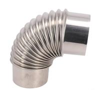 Tubo a gomito a 90°, Ø 50-100 mm, in acciaio alluminato a caldo (FAL), tubo per canna fumaria resistente al calore per stufe, tubo per canna fumaria a gomito in acciaio inossidabile (90 mm)