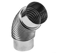 Tubo a gomito in acciaio inossidabile a 45 gradi per stufe a legna, caminetti all'aperto e stufe da campeggio, inserto ondulato multicombustibile (80 mm)