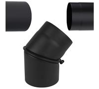 Tubo a Gomito per Stufa Ø 160 mm Nero - Regolabile 0-45° in Acciaio 2 mm - Gomito Girevole per Condotto Fumi - Tubo Fumi Stufa a Pellet, Legna e Caminetto