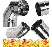 Tubo a Gomito Regolabile 0-90° in Acciaio Inossidabile INOX - Curva Orientabile da 0 a 90 Gradi per Canna Fumaria - per Liner Condotto Tuba Stufa - per Camino Fumo Acido di Scarico 130mm - Ø 130 mm