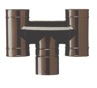 TUBO A "H" ACCIAIO SMALTATO MARRONE PER STUFE A LEGNA D.CM. 13