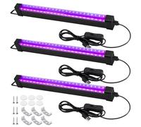 Tubo a luce nera, 3 pezzi, luce nera per feste, 5 W, 24 LED, 32 cm, con interruttore, USB, luce nera, per illuminazione palcoscenico, decorazione del corpo, accessori per feste
