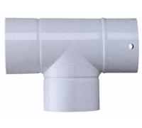 TUBO A "T" ACCIAIO SMALTATO BIANCO PER STUFE A LEGNA D.CM. 12