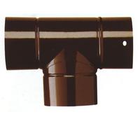 TUBO A "T" ACCIAIO SMALTATO MARRONE PER STUFE A LEGNA D.CM. 14