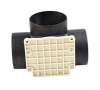 Tubo a T da 75 mm con clip per tubo flessibile per presa d'aria calda, struttura in plastica nera