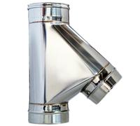 TUBO A Tee 135° CANNA FUMARIA MONO PARETE ACCIAIO INOX 316L PER CAMINI
