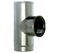TUBO A Tee FEMMINA CANNA FUMARIA MONO PARETE ACCIAIO INOX 316L PER CAMINI