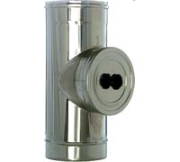 TUBO A Tee ISPEZIONABILE CANNA FUMARIA MONO PARETE ACCIAIO INOX316L X CAMINI