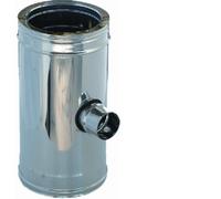 TUBO A Tee RID.80 CANNA FUMARIA DOPPIA PARETE COIBENTATO ACCIAIO INOX CAMINI