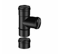 TUBO ACCESSORI PELLET MONOPARETE Ø80 - Ø100 ACCIAIO AL CARBONIO SMALTATO NERO