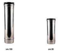 Tubo acciaio inox mono parete canna fumaria diametri vari lunghezza cm50 o cm100