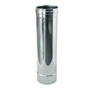 TUBO ACCIAIO INOX SCARICO FUMI CANNA FUMARIA L. 100 CM x Ø100 MM AISI 304