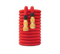Tubo acqua da giardino estensibile, doppio connettore in metallo, bobina in PVC ad alta pressione, tubi acqua magici for giardino, fattoria, irrigazione autolavaggio.(Red,25FT-7.5M)