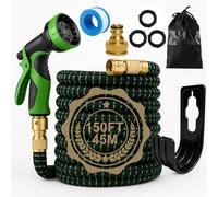 Tubo Acqua Giardino 45m con 10 Modalità di Irrigazione - Compatibile con Rubinetti 1/2" & 3/4" | Design Antigoccia per Innaffiatura, Lavaggio Auto e Cura del Verde