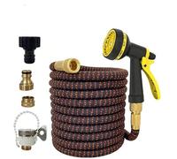 Tubo Acqua Giardino,Tubo Estensibile da Giardino Tubo da giardino telescopico 3X, pistola ad alta pressione for autolavaggio, modalità di irrigazione regolabile, tubo(1/2''_25FT)