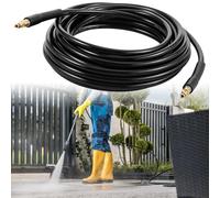Tubo ad alta pressione per Kärcher K7 K2 K3 K4 K5 K6 5800 PSI 60 °C Quick Connect, tubo di ricambio universale in PVC + fibra anti zinco flessibile ad alta pressione con adattatore ugello (10 m)