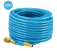 Tubo Aria Compressa 20 Metri Attacco Semplice Veloce Compressore Tubo a Pressione 15 bar Innesto 1/4" Rinforzato Raccordo Flessibile Leggero Resistente alle Vibrazioni e Corrosione Lunghezza (20M)