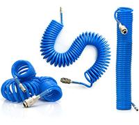 Tubo ad Aria Compressa TANIASHOP 15 Metri Attacco Semplice Veloce Innesto 1/4" Per Compressore Tubo a Pressione a Spirale Raccordo Flessibile Torsione 360 Gradi Blu