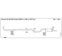 TUBO AL COLLETTORE MARMITTA PER FORD Escort III 1,6i RS Turbo 1597 cc 132 cv/97K