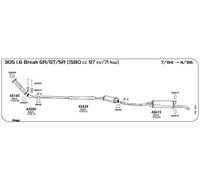 TUBO AL COLLETTORE MARMITTA PER PEUGEOT 305 1.6 Break GR/GT/SR 1580 cc 97 cv/71