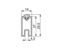 TUBO ALLUMINIO RETTANGOLARE MM.30X15 MT 2.35 MOKA
