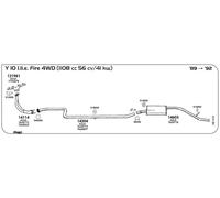 TUBO ANTERIORE MARMITTA PER AUTOBIANCHI Y 10 1.1i.e. Fire 4WD 1108 cc 56 cv 41 k