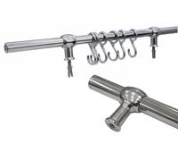 TUBO APPENDI MESTOLI PER CUCINA CROMO LUCIDO 90CM C/ACCESS.