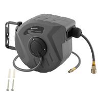 tectake 800801 Tubo ad Aria Compressa con Avvolgitubo, Riavvolgimento Automatico Fermatubo, Supporto a Muro Removibile, Accessori per Utensili Pneumatici -disponibili in diverse misure (10 m)