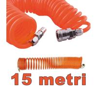 TUBO ARIA COMPRESSA FLESSIBILE PER COMPRESSORE 15 METRI RACCORDO SPIRALE