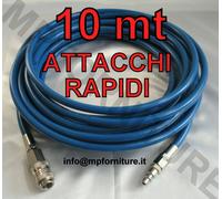 TUBO ARIA COMPRESSA PROLUNGA COMPRESSORE 10mt CON RACCORDI INNESTI RAPIDI 10 mt