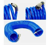 TUBO ARIA COMPRESSA SPIRALE 15 METRI FLESSIBILE PER COMPRESSORE RACCORDO BLU