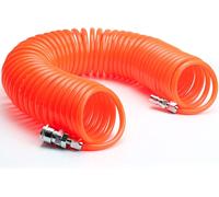TUBO ARIA COMPRESSA SPIRALE 15 METRI FLESSIBILE PER COMPRESSORE RACCORDO RAPIDO