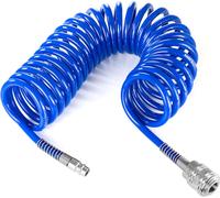TUBO ARIA COMPRESSA SPIRALE FLESSIBILE PER COMPRESSORE 5 METRI RACCORDO RAPIDO