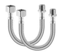 Tubo Armato 3/8 Zoll di Connessione Flessibile Con Raccordo & Filettatura Esterna per Rubinetto, Flessibile in Acciaio Inox, Prolunga per Rubinetto Miscelatore (30cm)