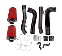 Tubo Aspirazione Aria Kit Aspirazione Aria Fredda Color Argento Lucido 2,5" Per Nissan 350Z 370Z G35 G37 Q50 Con Tubo In Silicone E Set Tubi Sfiato PCV Laterali Tubo Aspirazione Dell'Aria(Rosso)